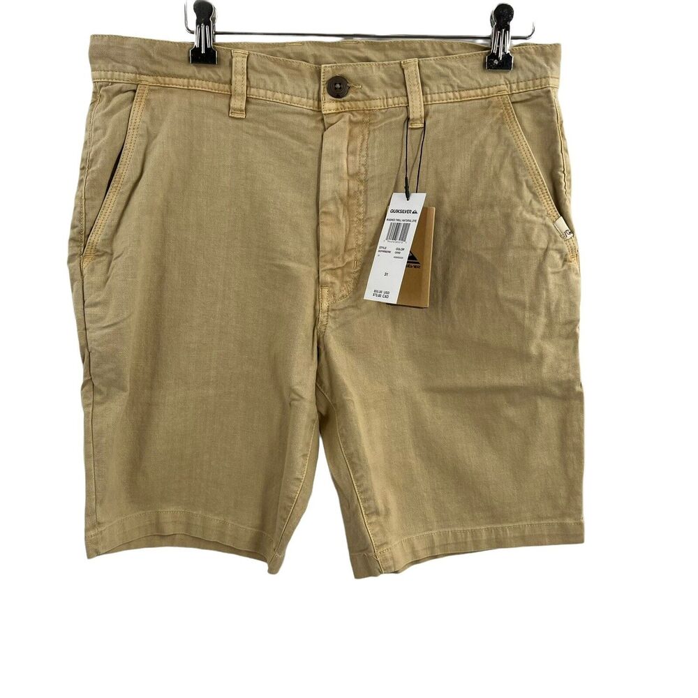 Quiksilver Washed Twill Natural Dye Shorts Size 31 New